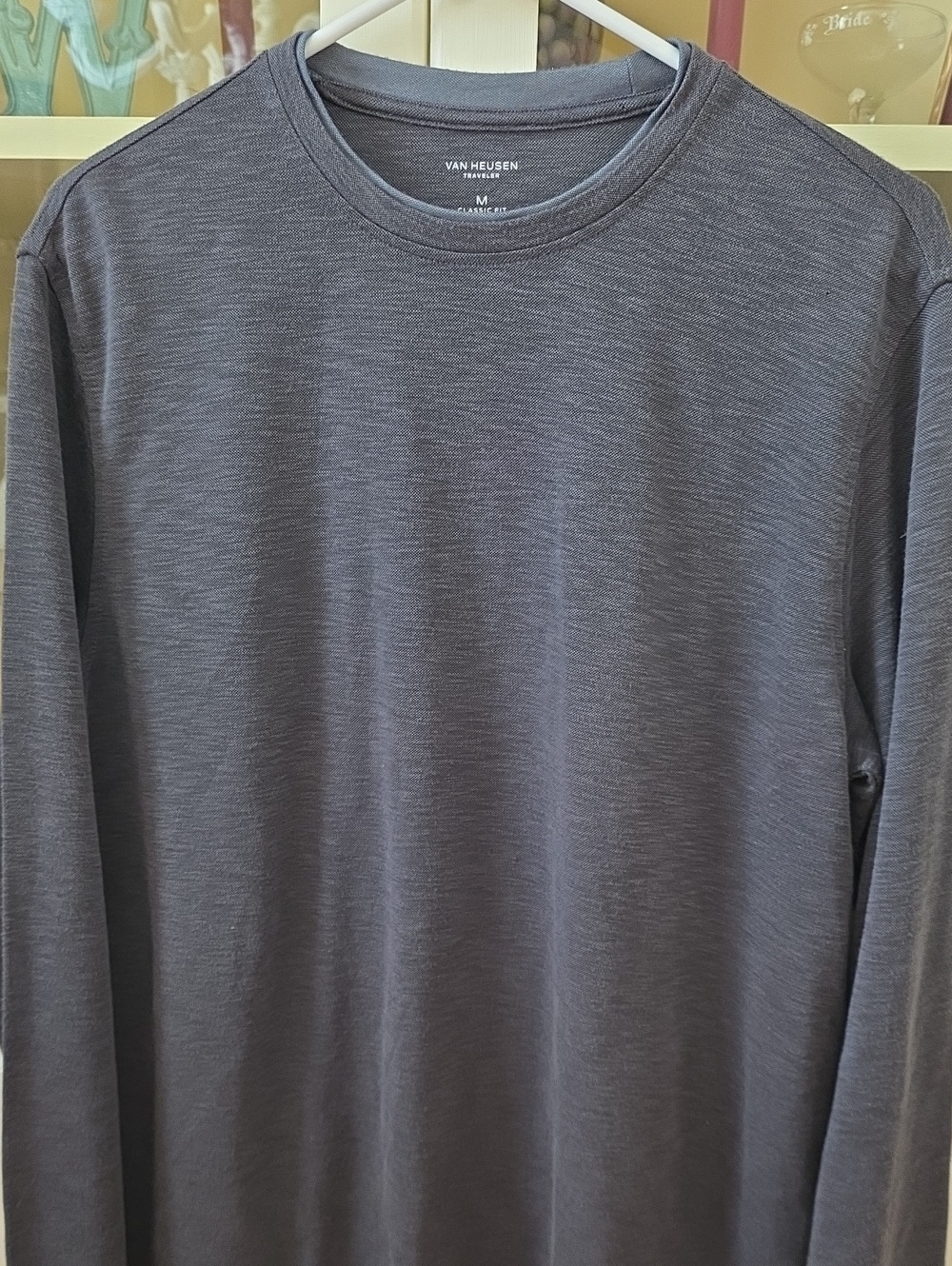 Van Heusen Traveler Long Sleeve Crew Neck Shirt - Charcoal